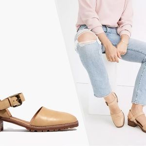 Madewell the claudie lugsole mary jane size 8 Cream/Tan